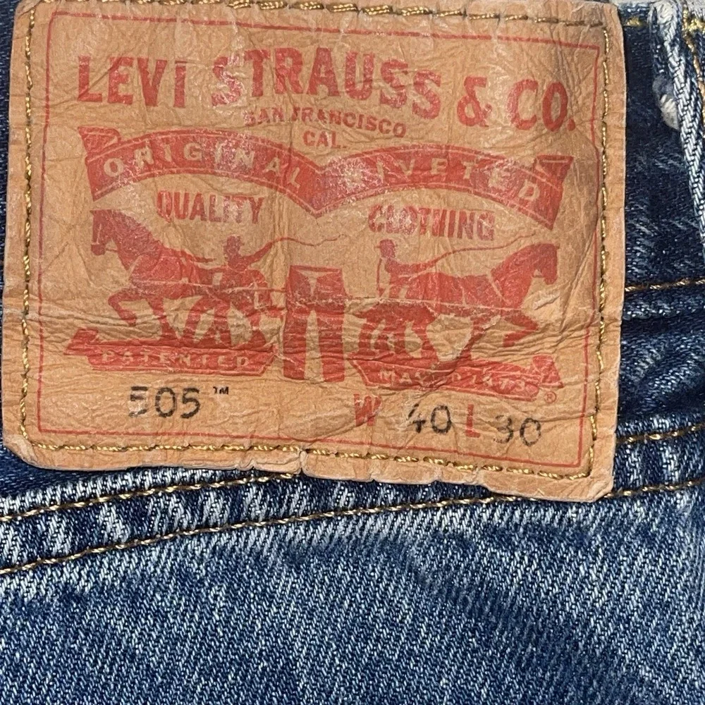 Levi's 505 Regular Fit Jeans Men's 40x30 Dark Stonewash Straight Leg Blue Denim